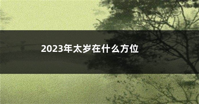 2023年太岁在什么方位