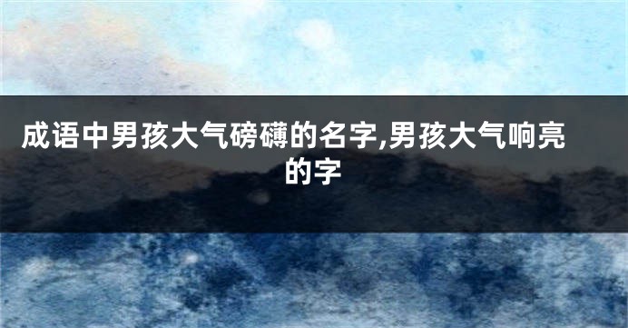 成语中男孩大气磅礴的名字,男孩大气响亮的字