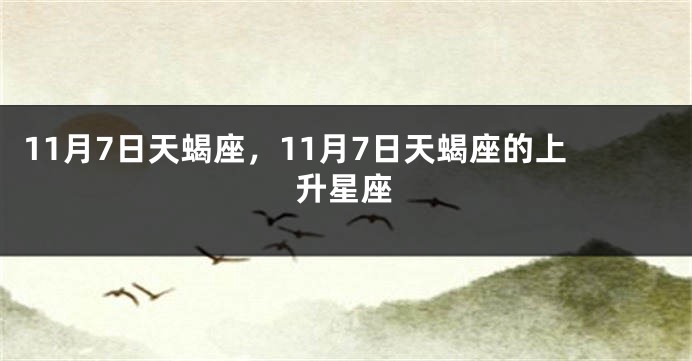 11月7日天蝎座，11月7日天蝎座的上升星座