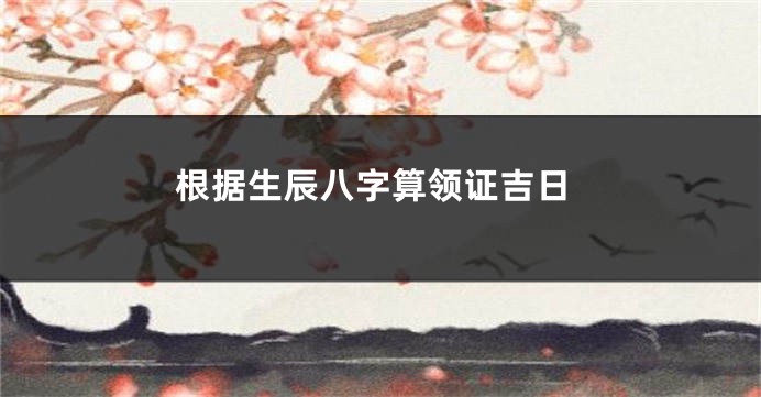 根据生辰八字算领证吉日