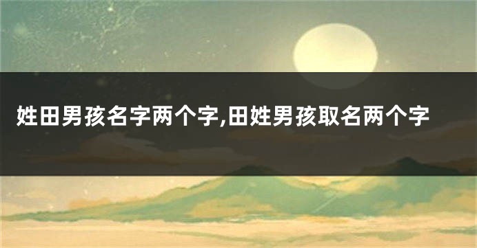 姓田男孩名字两个字,田姓男孩取名两个字