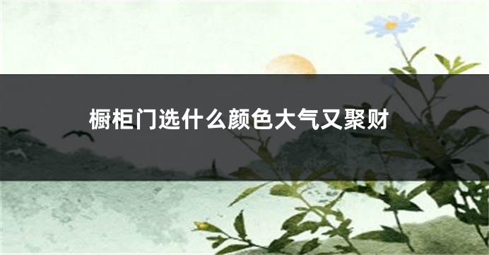 橱柜门选什么颜色大气又聚财