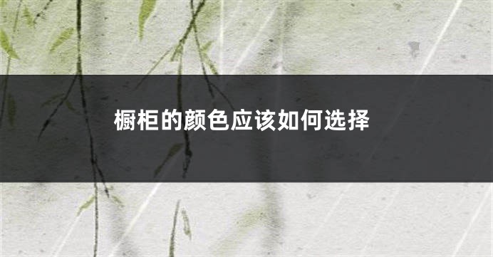 橱柜的颜色应该如何选择