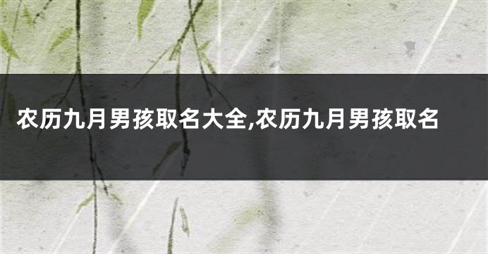 农历九月男孩取名大全,农历九月男孩取名