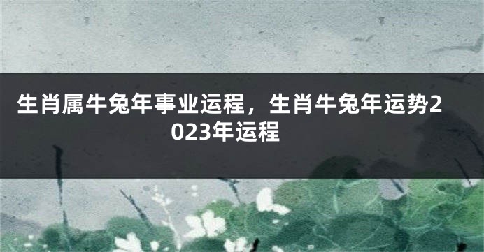 生肖属牛兔年事业运程，生肖牛兔年运势2023年运程