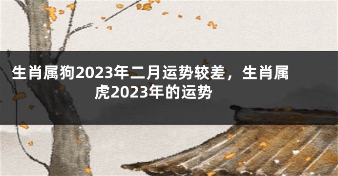 生肖属狗2023年二月运势较差，生肖属虎2023年的运势