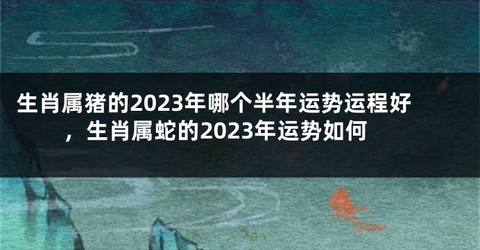 生肖属猪的2023年哪个半年运势运程好，生肖属蛇的2023年运势如何