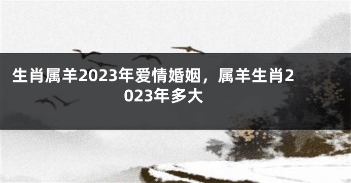 生肖属羊2023年爱情婚姻，属羊生肖2023年多大