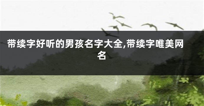 带续字好听的男孩名字大全,带续字唯美网名