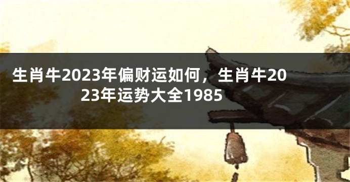 生肖牛2023年偏财运如何，生肖牛2023年运势大全1985