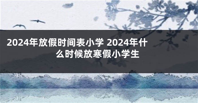 2024年放假时间表小学 2024年什么时候放寒假小学生