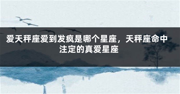 爱天秤座爱到发疯是哪个星座，天秤座命中注定的真爱星座