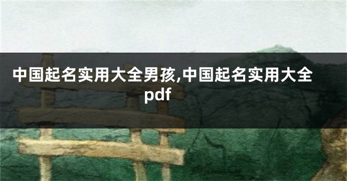 中国起名实用大全男孩,中国起名实用大全 pdf