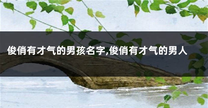 俊俏有才气的男孩名字,俊俏有才气的男人