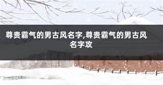 尊贵霸气的男古风名字,尊贵霸气的男古风名字攻