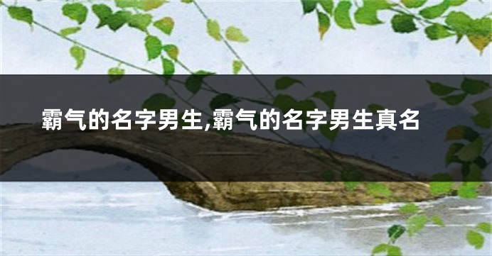 霸气的名字男生,霸气的名字男生真名