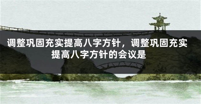 调整巩固充实提高八字方针，调整巩固充实提高八字方针的会议是