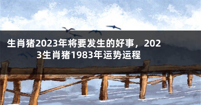 生肖猪2023年将要发生的好事，2023生肖猪1983年运势运程