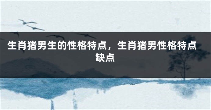 生肖猪男生的性格特点，生肖猪男性格特点缺点