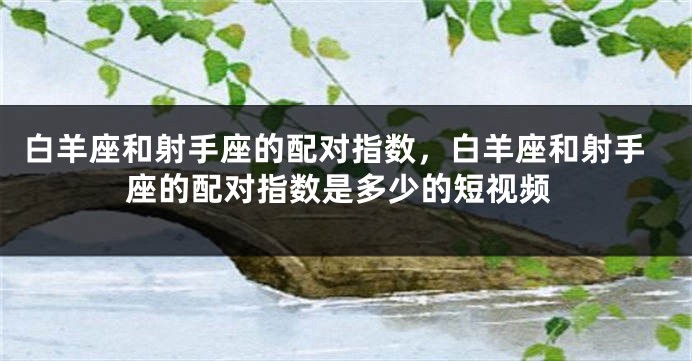 白羊座和射手座的配对指数，白羊座和射手座的配对指数是多少的短视频