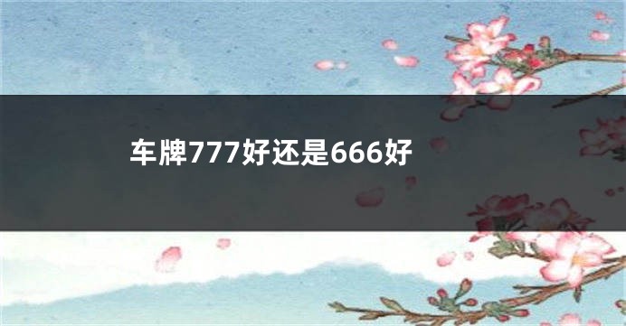 车牌777好还是666好