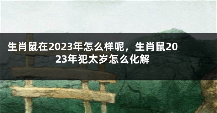 生肖鼠在2023年怎么样呢，生肖鼠2023年犯太岁怎么化解