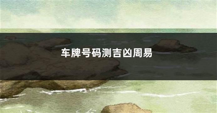 车牌号码测吉凶周易