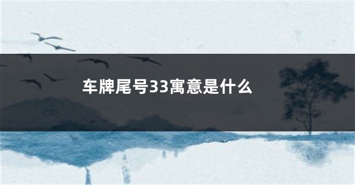 车牌尾号33寓意是什么