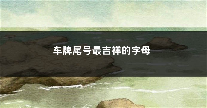 车牌尾号最吉祥的字母