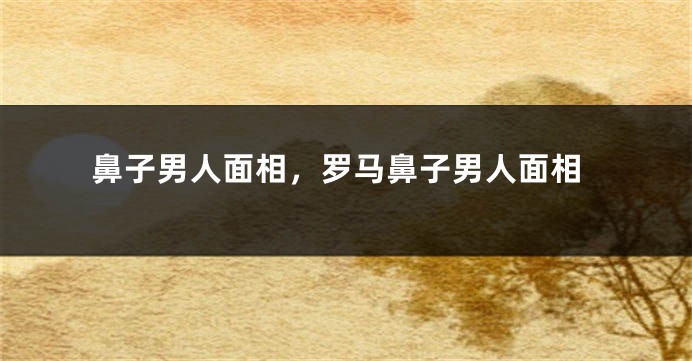 鼻子男人面相，罗马鼻子男人面相