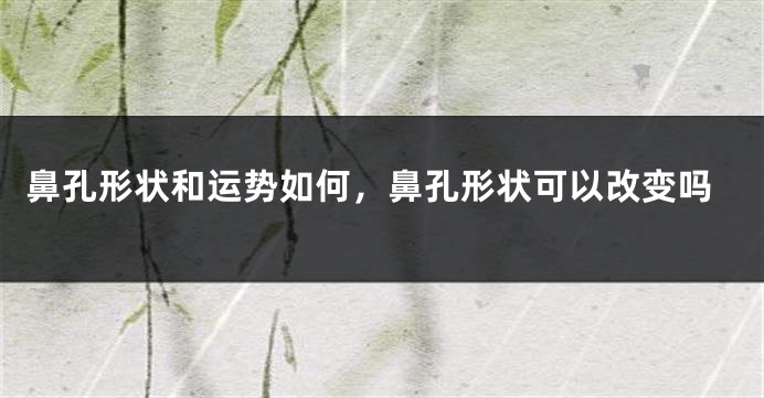 鼻孔形状和运势如何，鼻孔形状可以改变吗