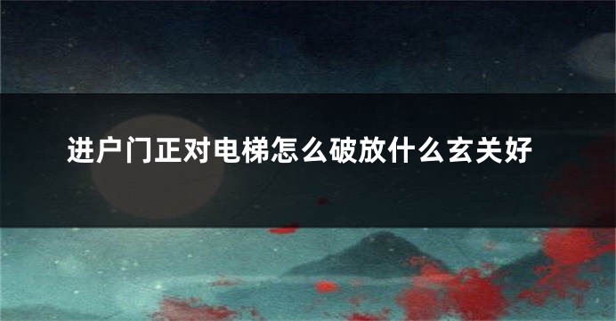 进户门正对电梯怎么破放什么玄关好