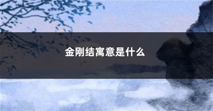 金刚结寓意是什么