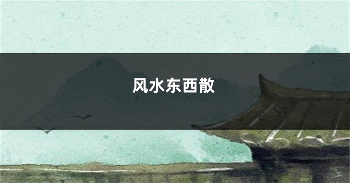 风水东西散