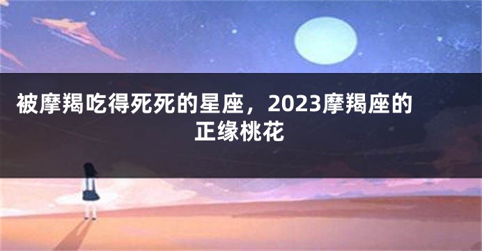 被摩羯吃得死死的星座，2023摩羯座的正缘桃花