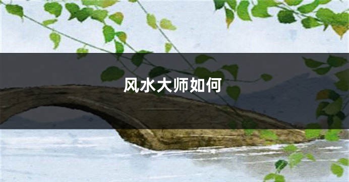 风水大师如何