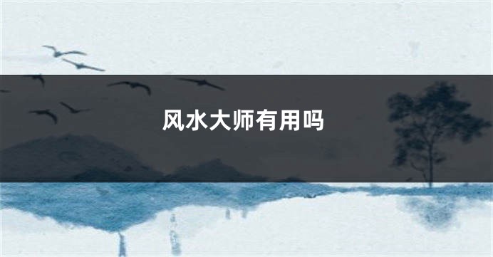 风水大师有用吗