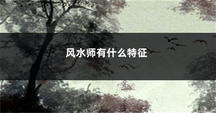 风水师有什么特征