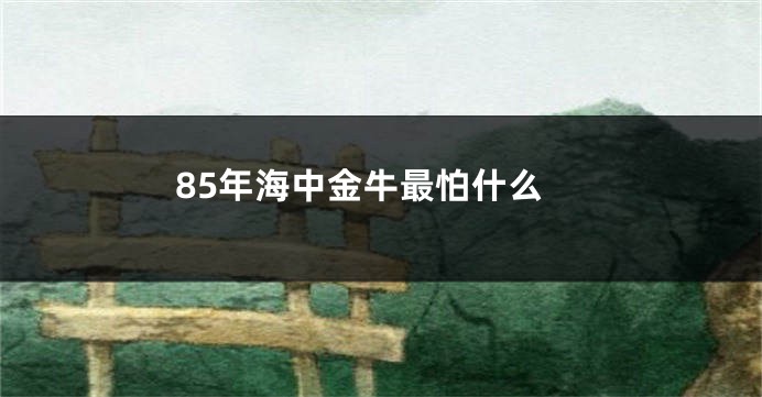 85年海中金牛最怕什么