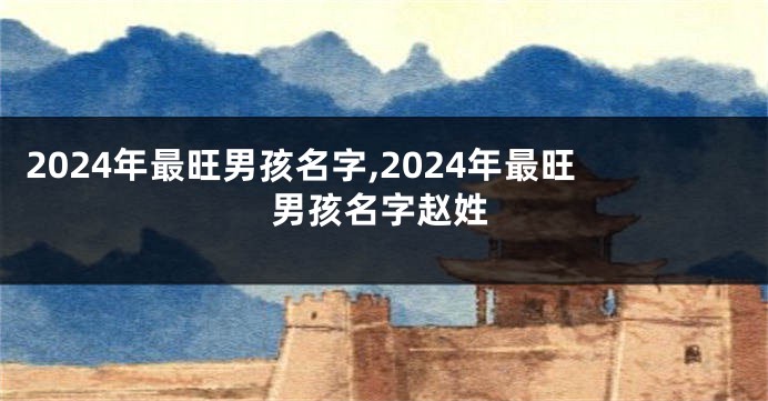 2024年最旺男孩名字,2024年最旺男孩名字赵姓