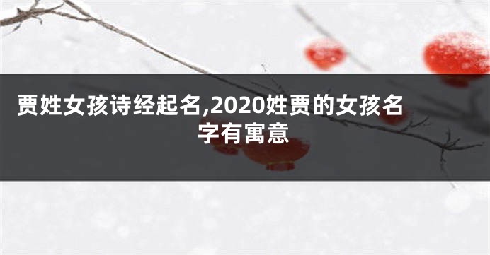 贾姓女孩诗经起名,2020姓贾的女孩名字有寓意