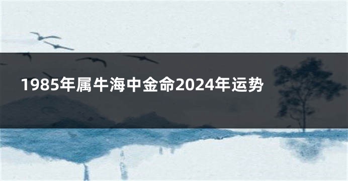 1985年属牛海中金命2024年运势