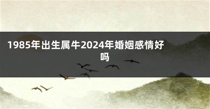 1985年出生属牛2024年婚姻感情好吗