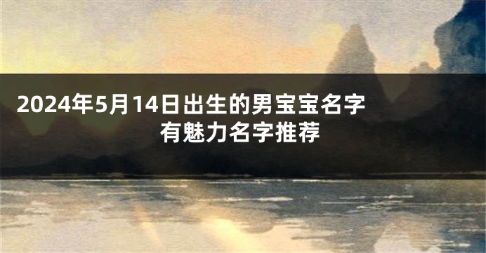 2024年5月14日出生的男宝宝名字 有魅力名字推荐