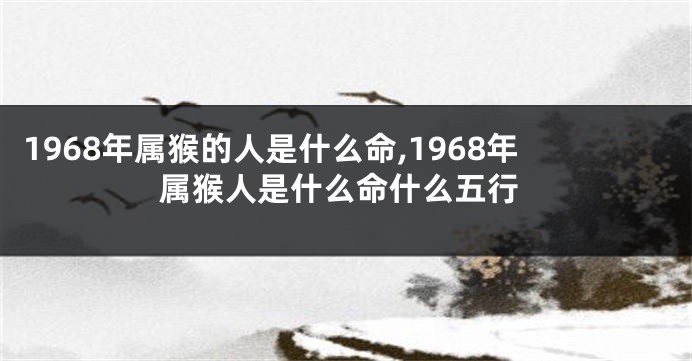 1968年属猴的人是什么命,1968年属猴人是什么命什么五行