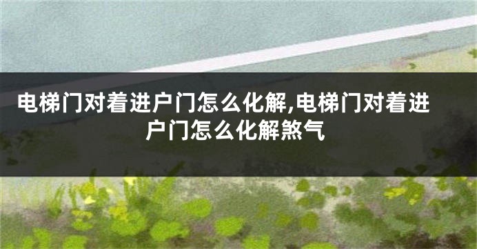 电梯门对着进户门怎么化解,电梯门对着进户门怎么化解煞气