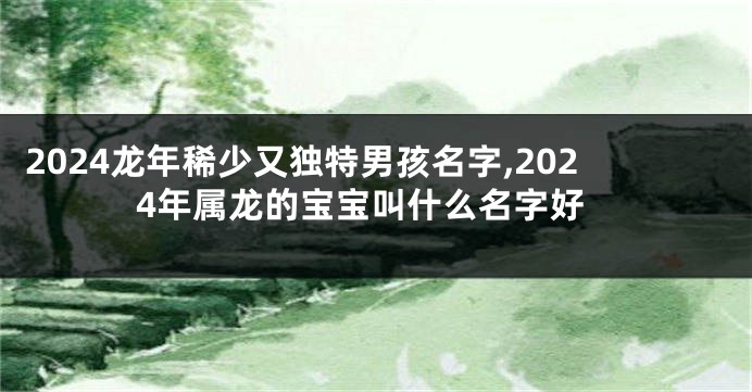 2024龙年稀少又独特男孩名字,2024年属龙的宝宝叫什么名字好