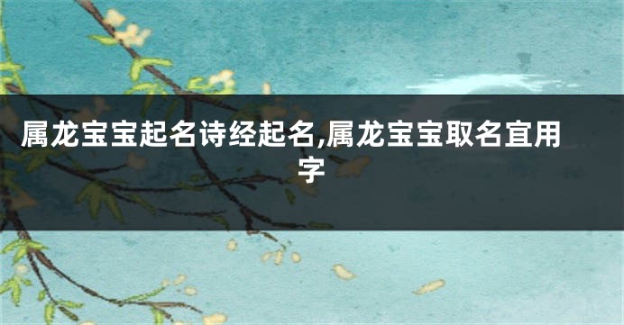 属龙宝宝起名诗经起名,属龙宝宝取名宜用字