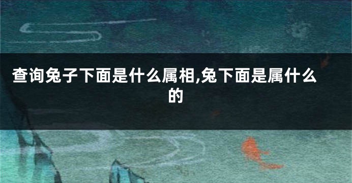 查询兔子下面是什么属相,兔下面是属什么的