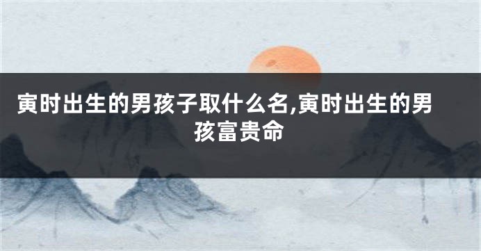 寅时出生的男孩子取什么名,寅时出生的男孩富贵命